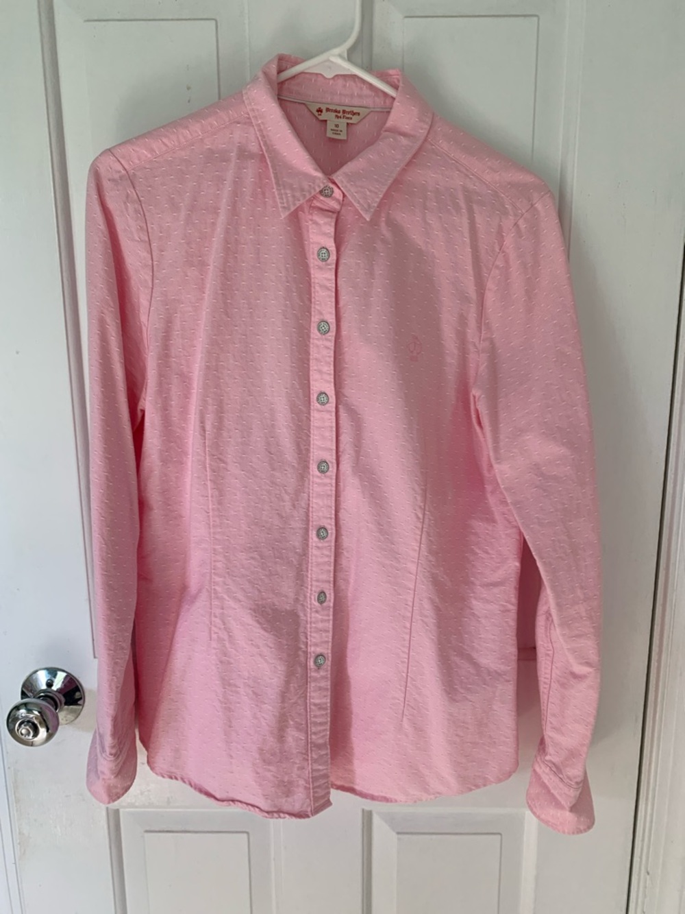 Brooks Brothers Cotton Pink Dotted Button-Up Shirt